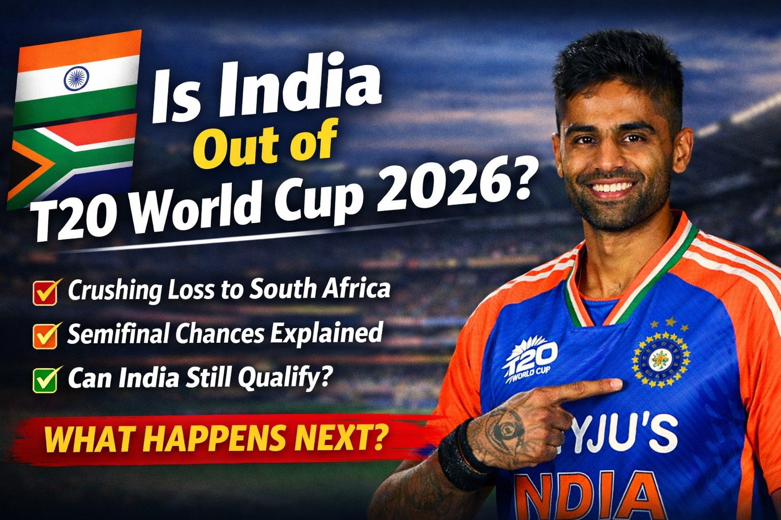 Is India Out of T20 World Cup 2026? Qualification Chances, Scenarios & What Happens Next