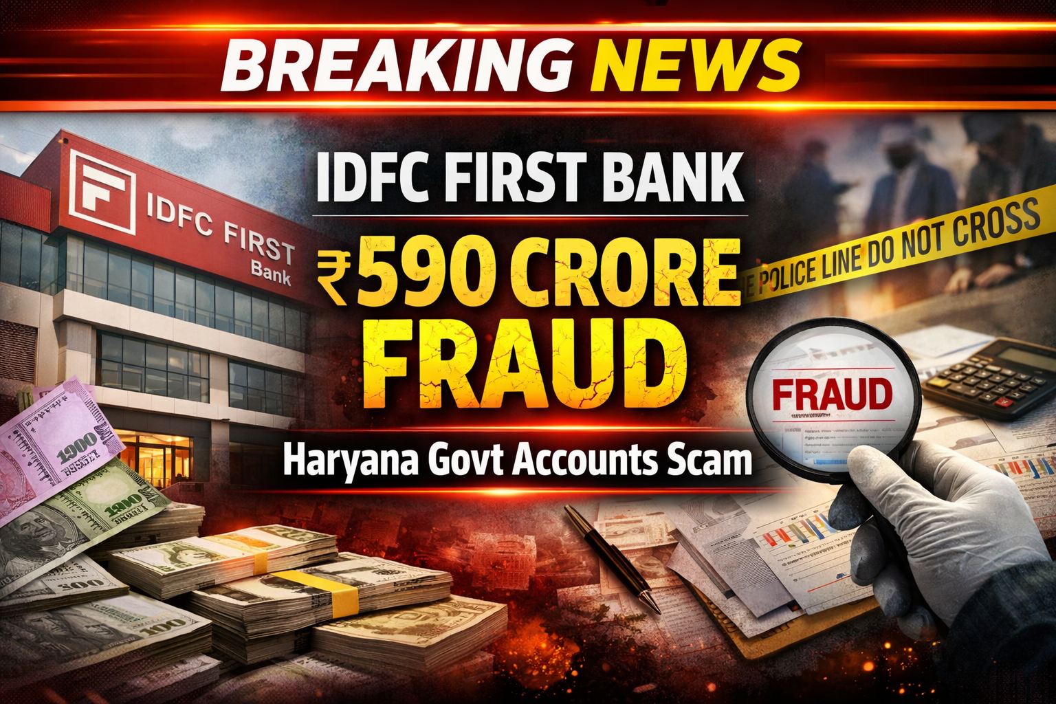 IDFC First Bank ₹590 Crore Fraud Case Explained: Haryana Government Accounts Scam